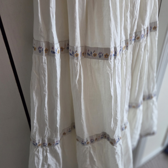 Rachel Zoe Cream Maxi Dress with Floral Accents - Picture 3 of 8